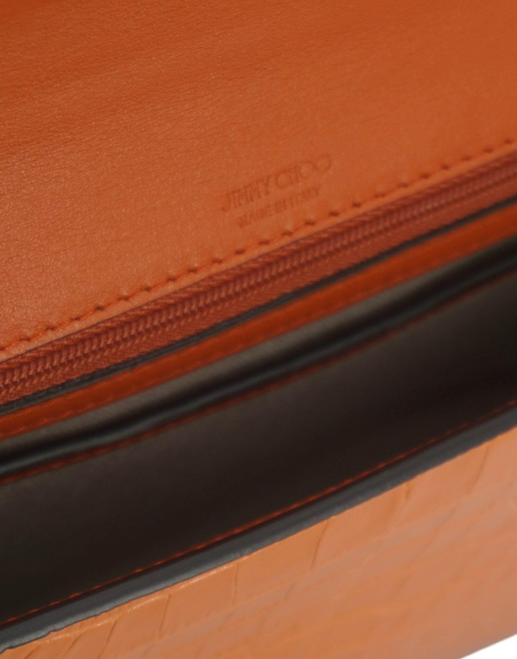Jimmy Choo Amber Orange Leather Shoulder Bag - Hilstor