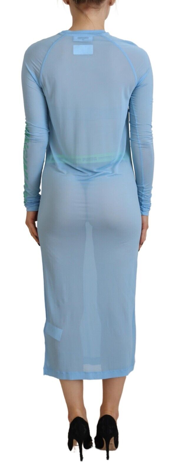 Dsquared² Blåtrykt Viscose Langærmede Cover Up Dress