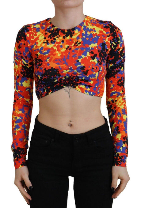 Dsquared² Multicolor Cami Long Sleeves Cropped Blouse Top - Hilstor