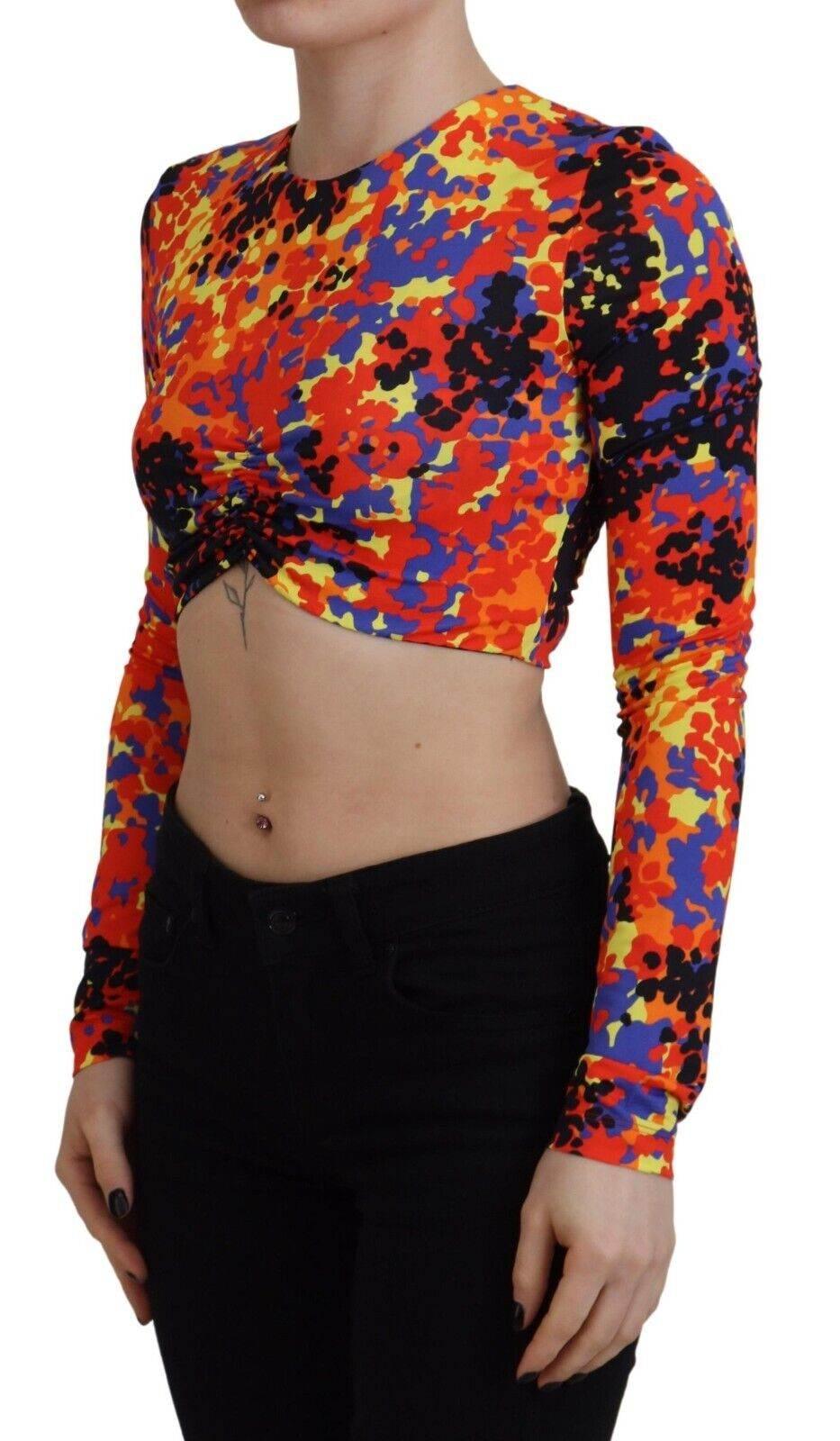 Dsquared² Multicolor Cami Long Sleeves Cropped Blouse Top - Hilstor