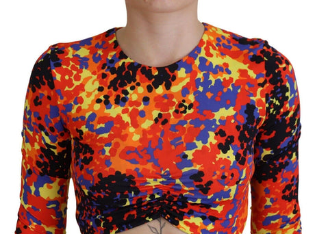 Dsquared² Multicolor Cami Long Sleeves Cropped Blouse Top - Hilstor