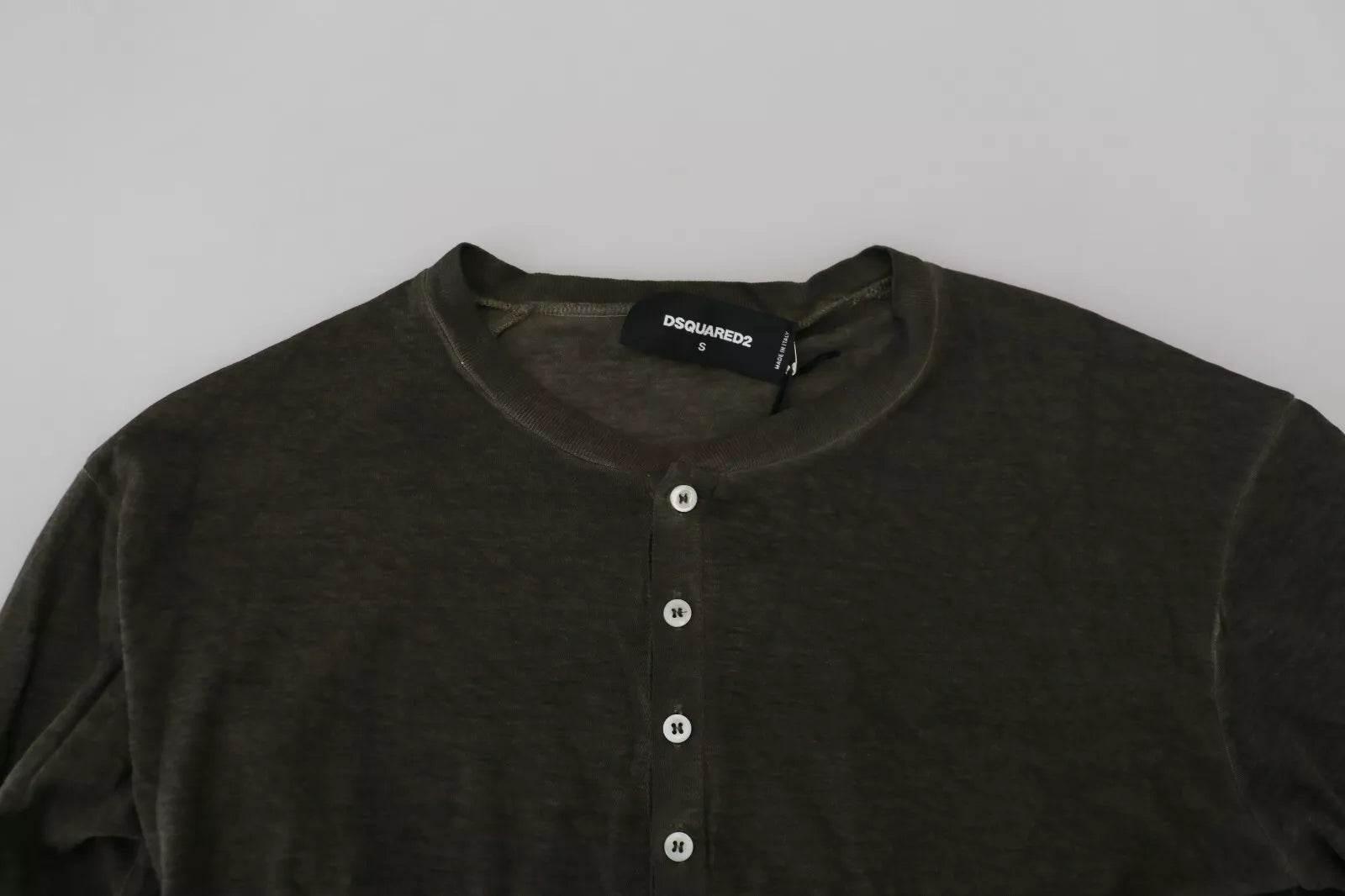 Dsquared² Gray Cotton Linen Long Sleeves Pullover Sweater - Hilstor