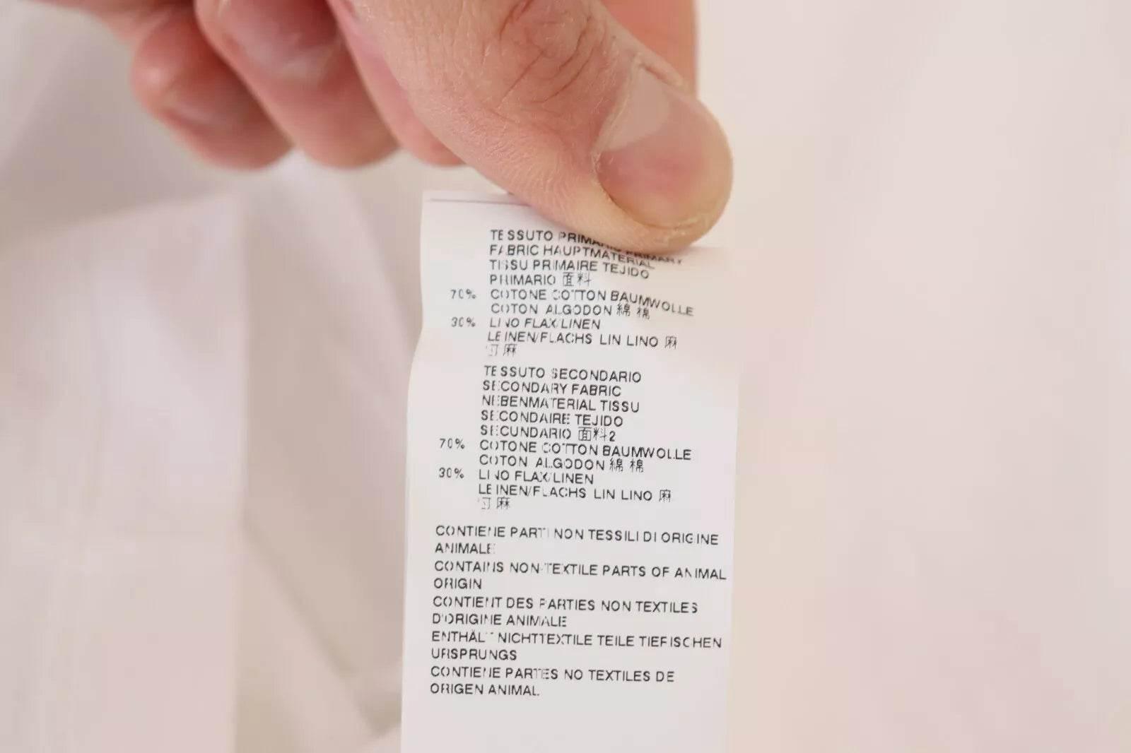 Dsquared² White Cotton Linen Long Sleeves Pullover Sweater - Hilstor