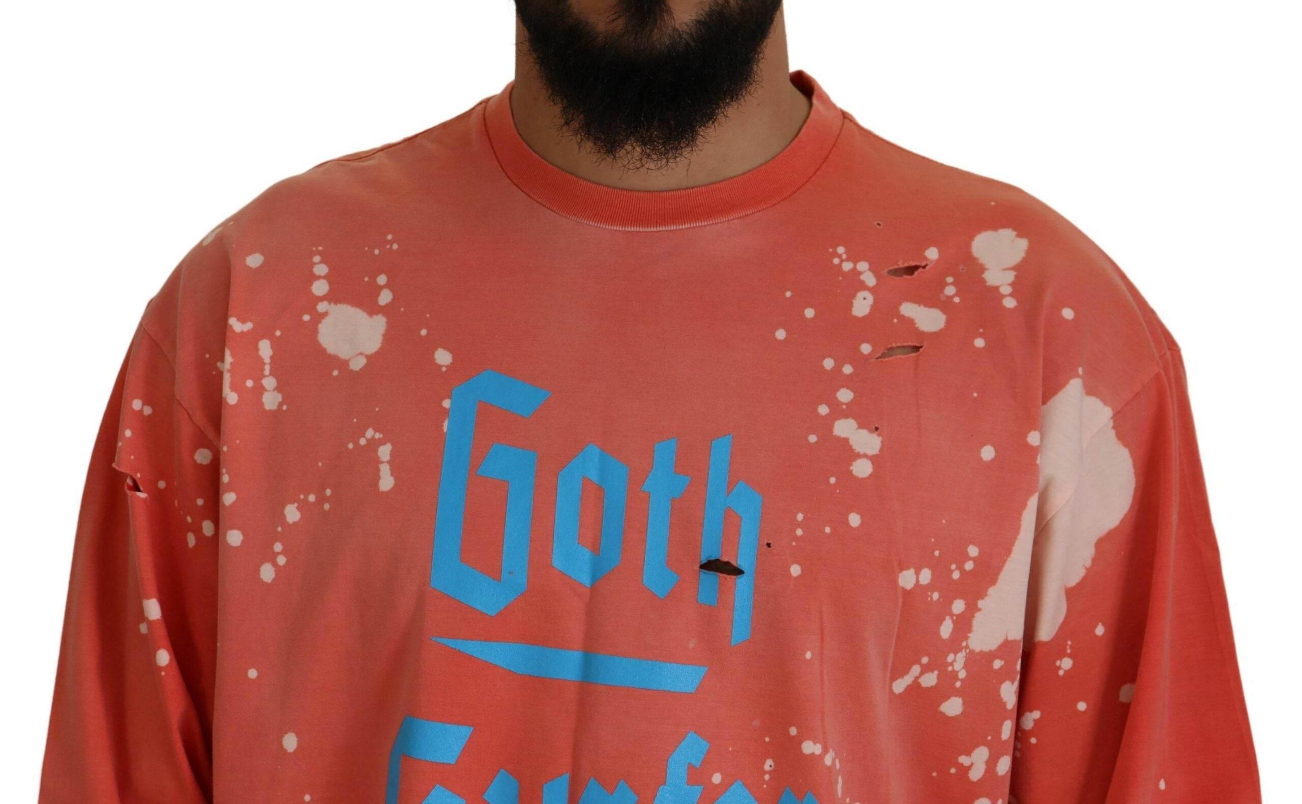 Dsquared² Orange Printed Long Sleeves Pullover Sweater - Hilstor