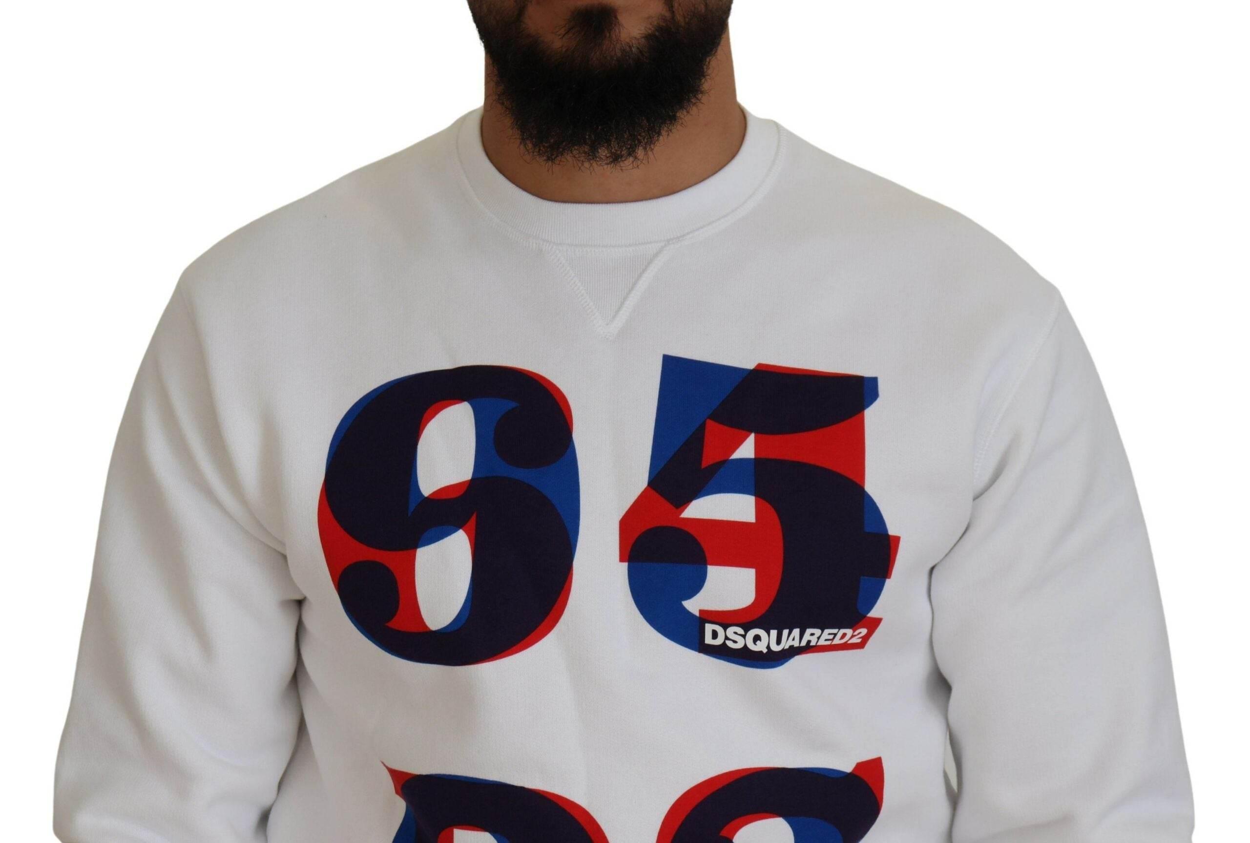 Dsquared² White Printed Long Sleeves Pullover Sweater - Hilstor