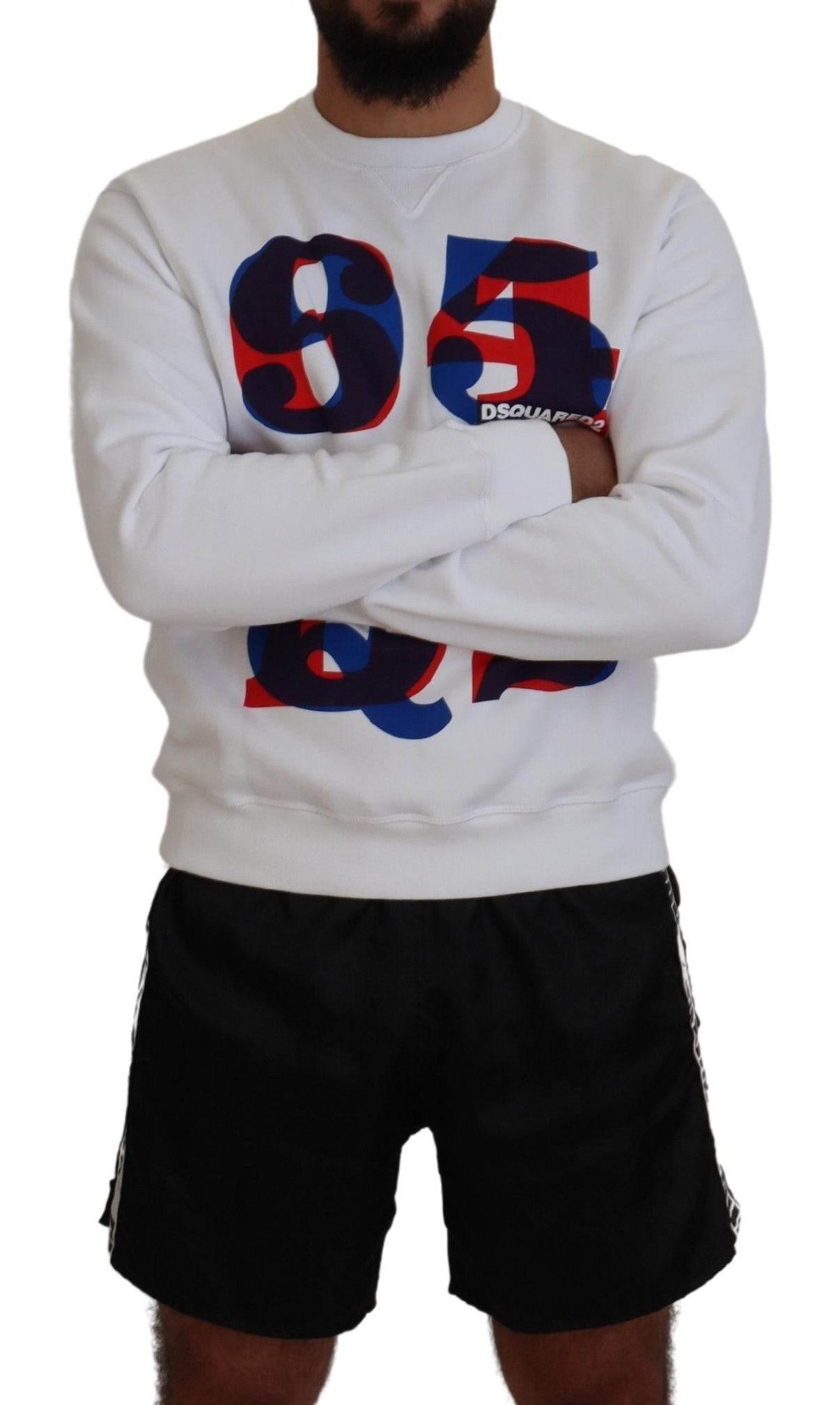 Dsquared² White Printed Long Sleeves Pullover Sweater - Hilstor