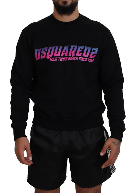 Dsquared² Black Logo Print Long Sleeves Men Pullover Sweater - Hilstor