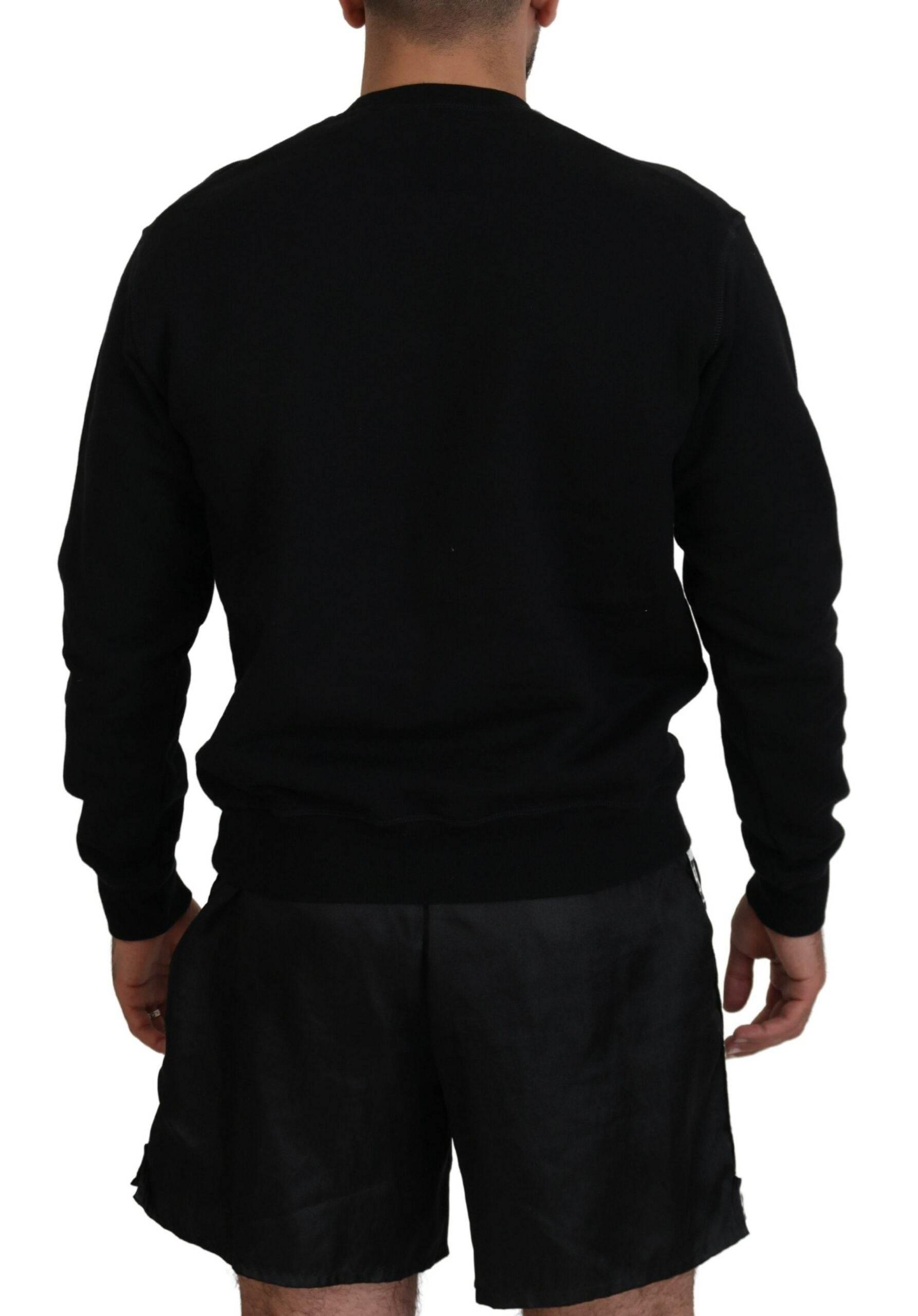 Dsquared² Black Logo Print Long Sleeves Men Pullover Sweater - Hilstor