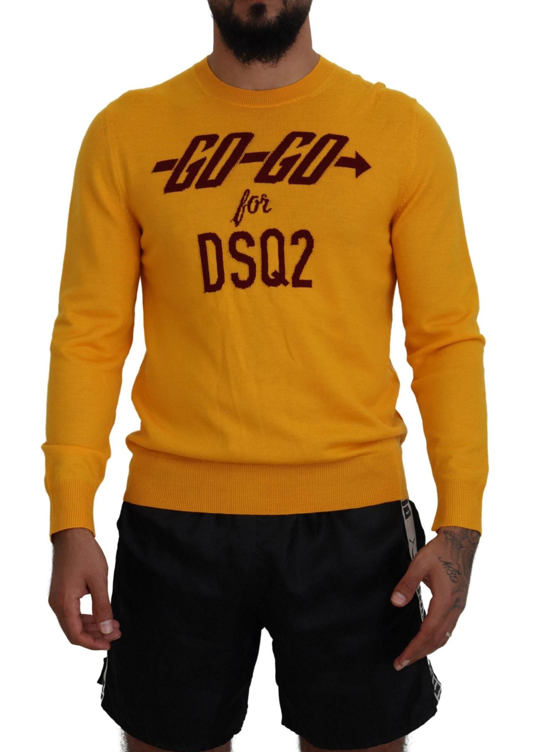Dsquared² Orange Wool Long Sleeves Men Pullover Sweater - Hilstor