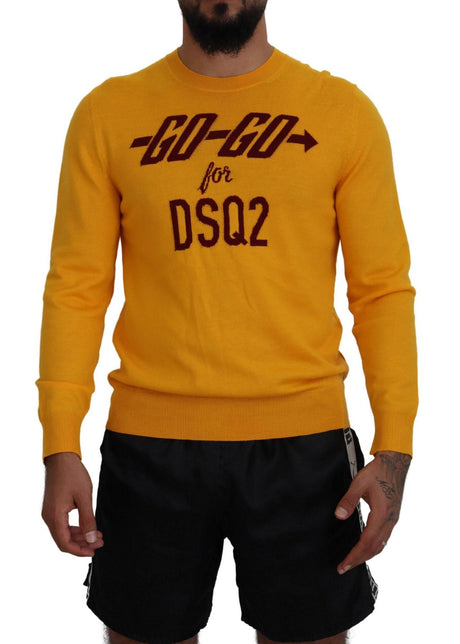 Dsquared² Orange Wool Long Sleeves Men Pullover Sweater - Hilstor