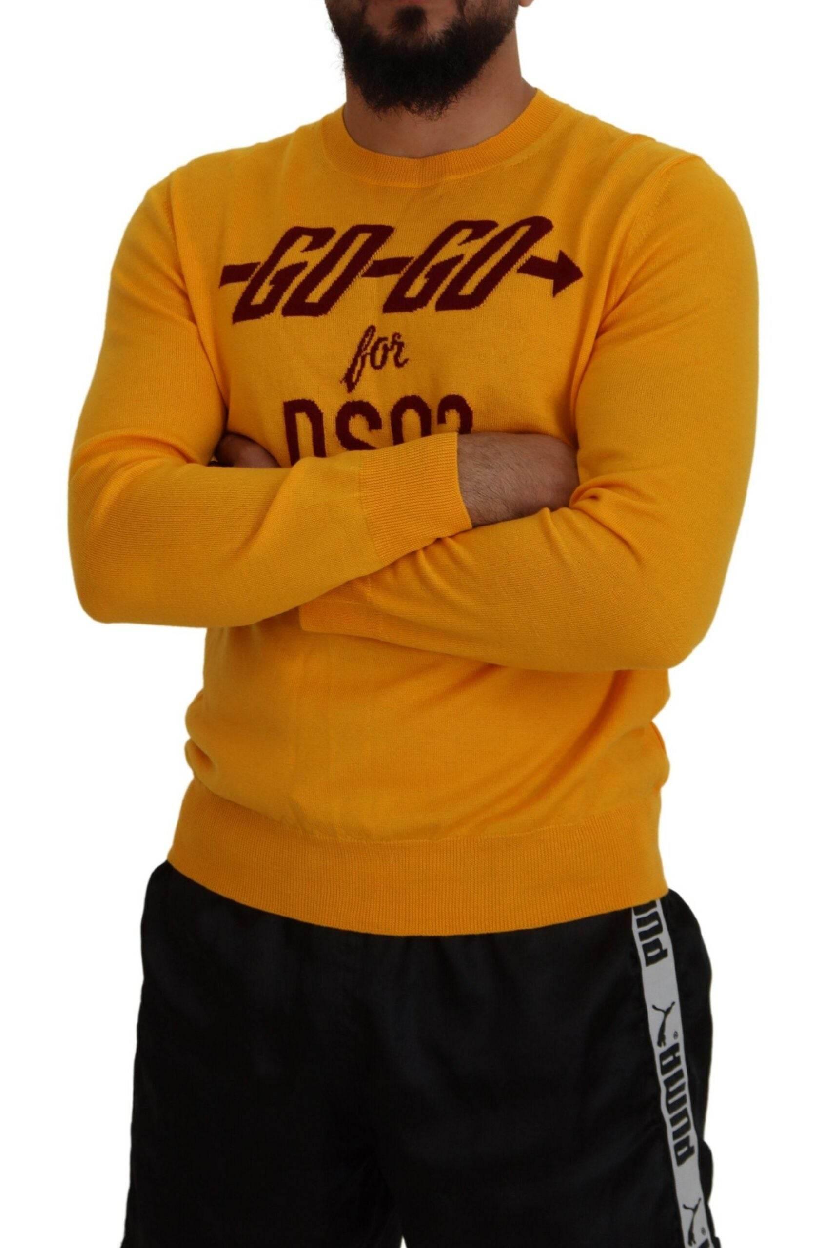 Dsquared² Orange Wool Long Sleeves Men Pullover Sweater - Hilstor