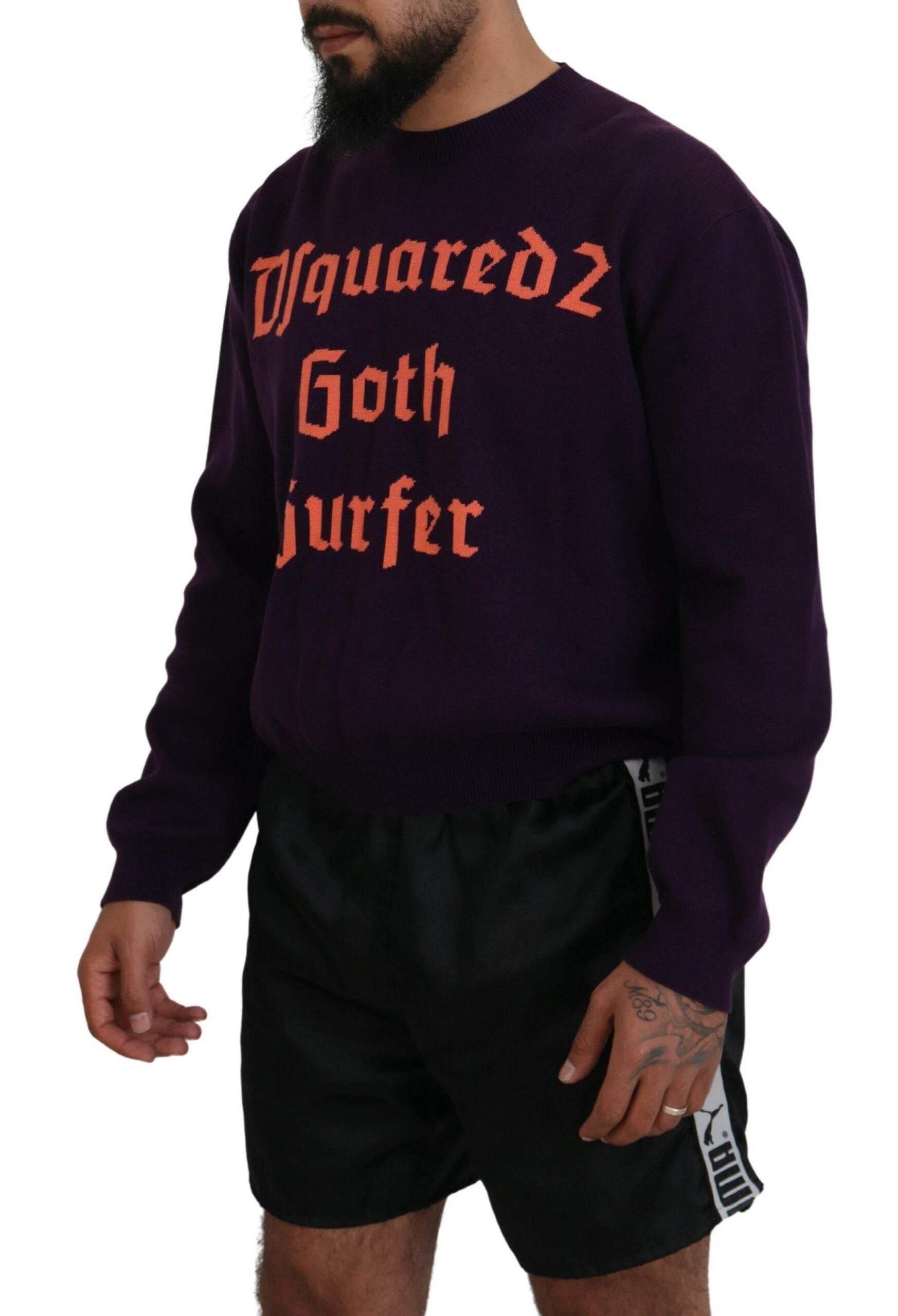 Dsquared² Purple Cotton Printed Men Pullover Sweater - Hilstor