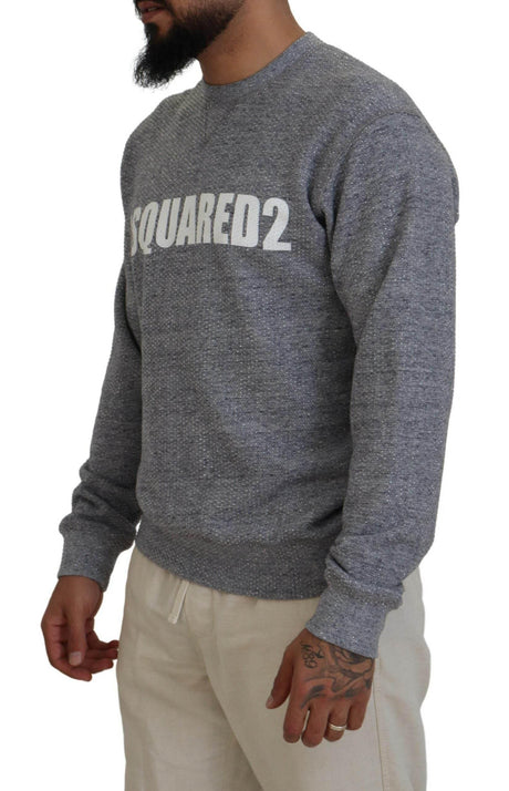 Dsquared² Gray Crystal Embellishment Men Pullover Sweater - Hilstor