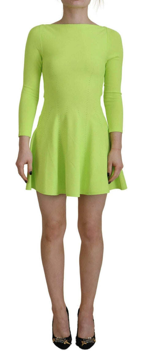 Dsquared² Green Viscose Long Sleeve A-line Sheath Mini Dress - Hilstor