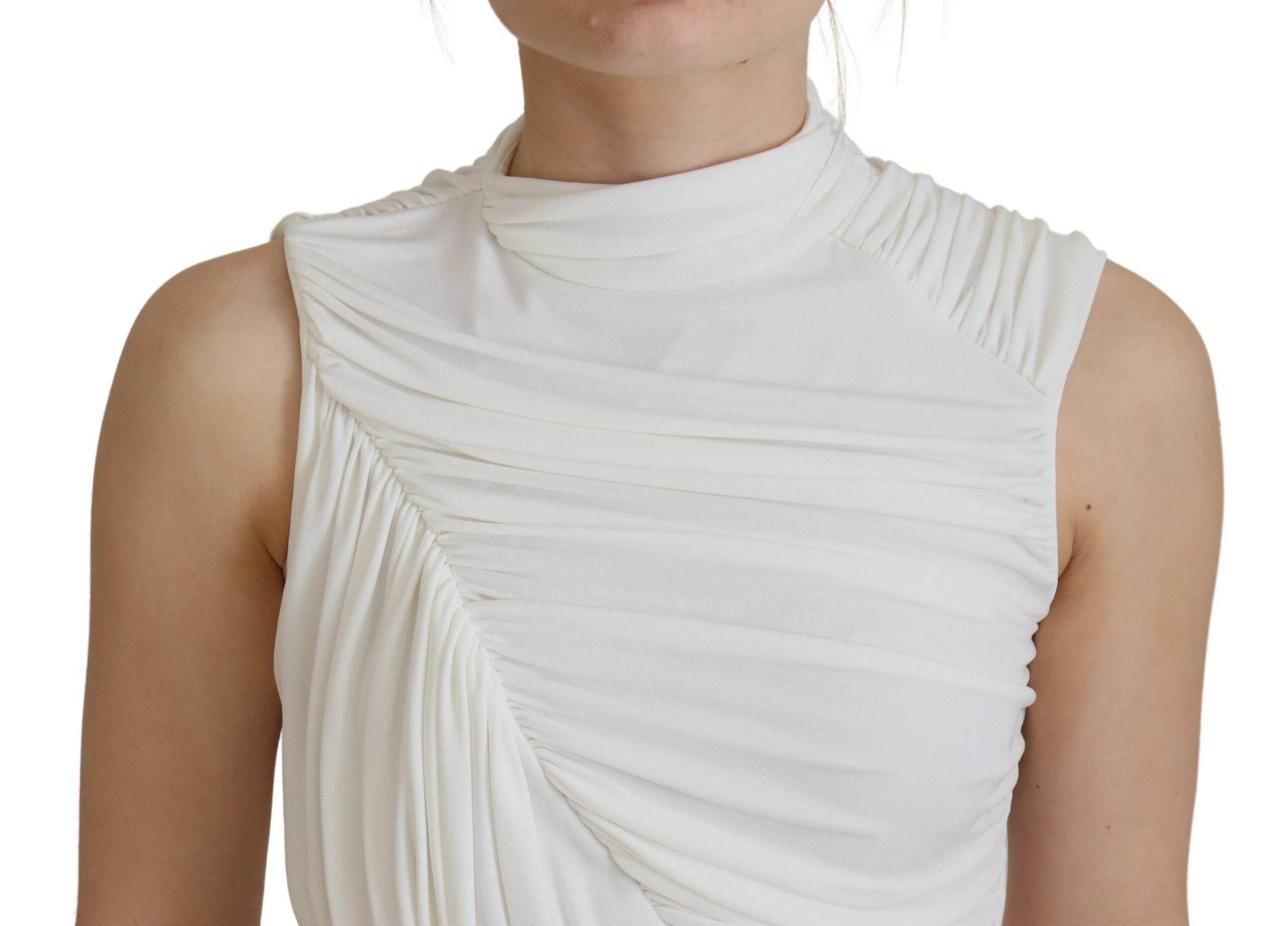 Dsquared² White Viscose Sleeveless Bodycon Mini Dress - Hilstor