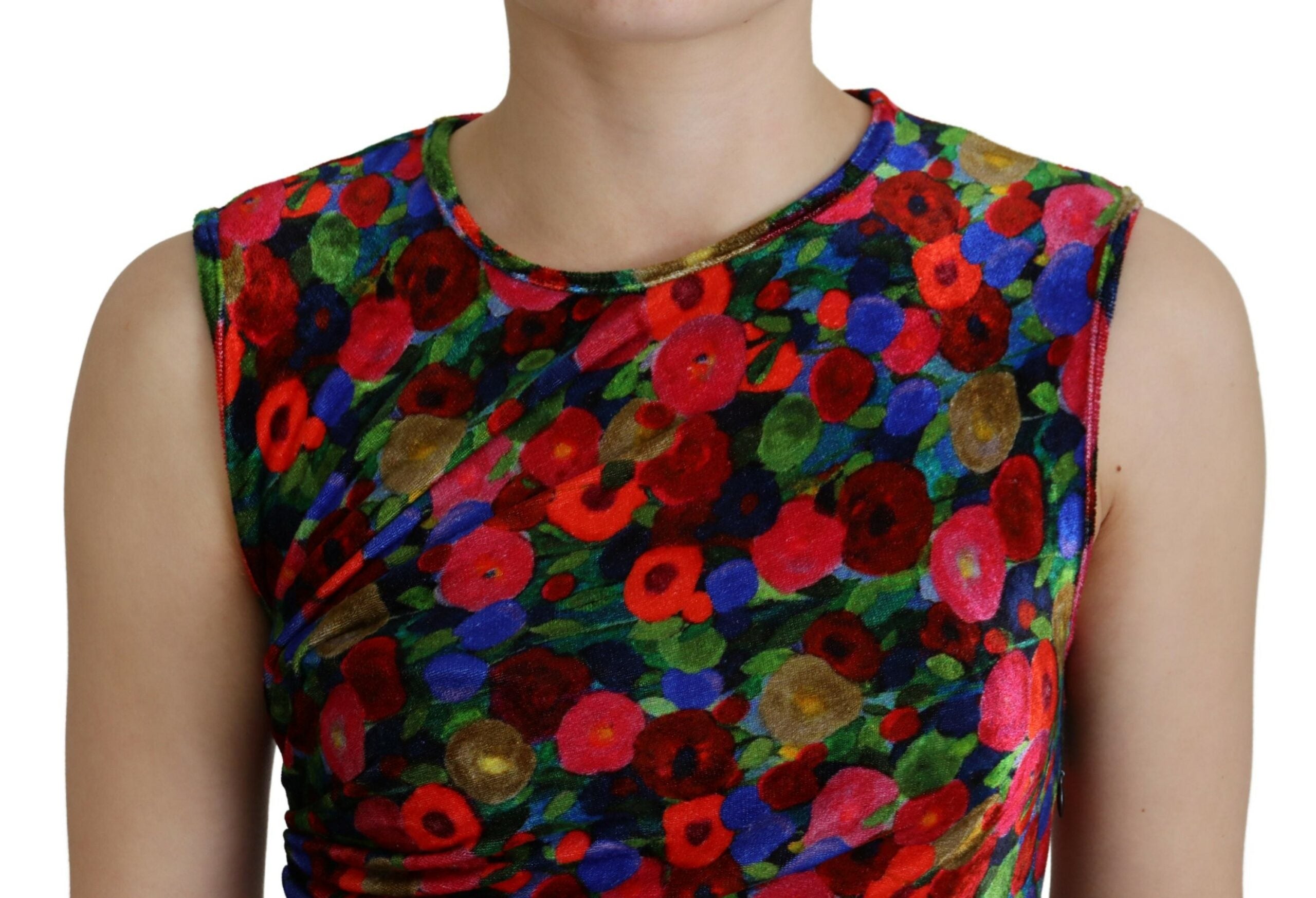 Dsquared² Multicolor Floral Bodycon Ruched Maxikjole