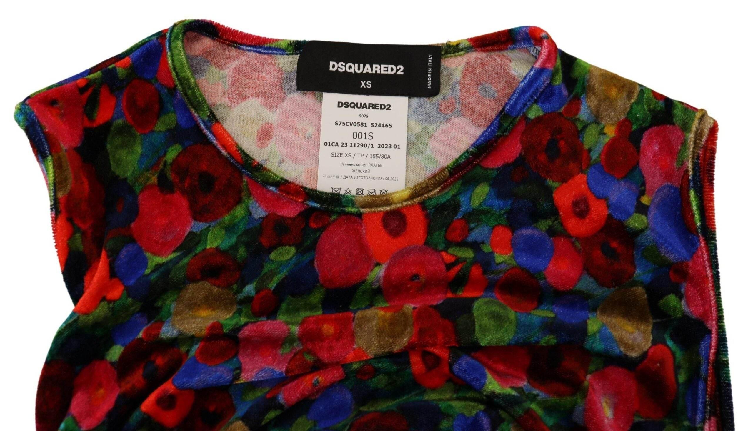 Dsquared² Multicolor Floral Bodycon Ruched Maxi Dress - Hilstor