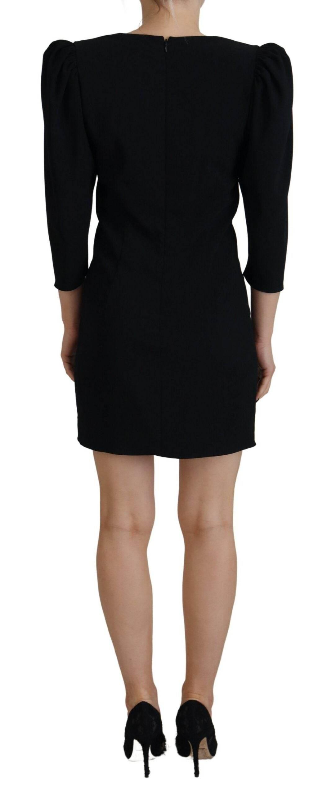 Dsquared² Black Polyester Long Sleeves Bodycon Sheath Dress - Hilstor