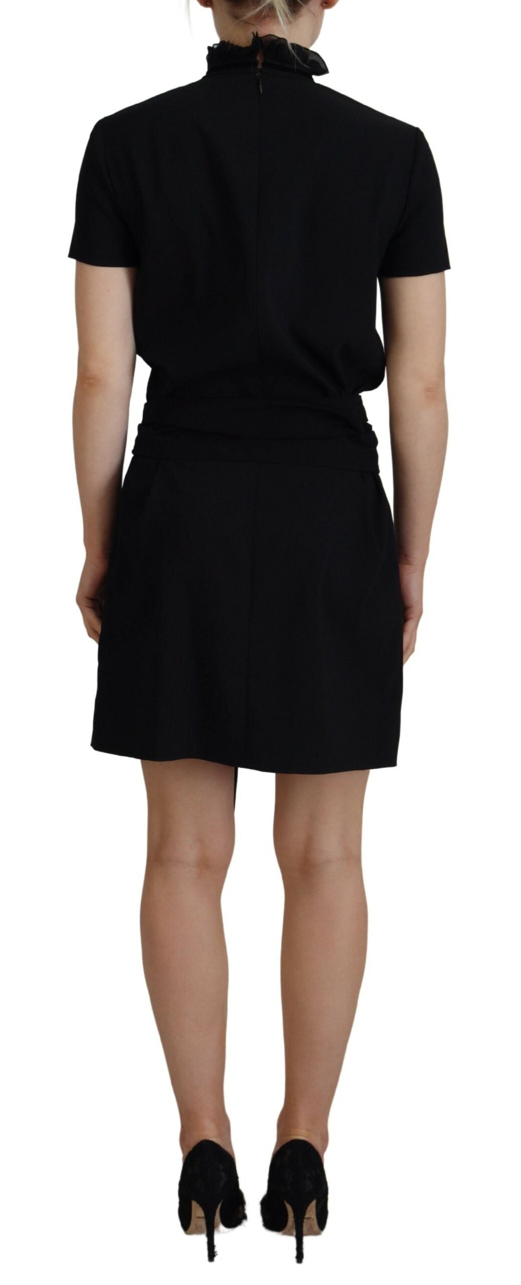 Dsquared² sort polyester korte ærmer skede mini kjole