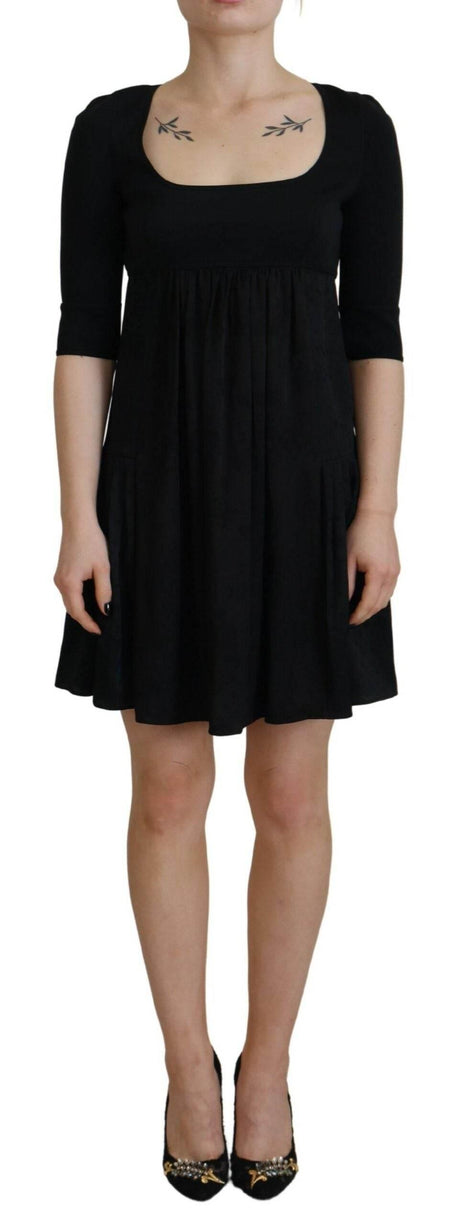 Dsquared² Black Acetate Short Sleeves A-line Sheath Dress - Hilstor