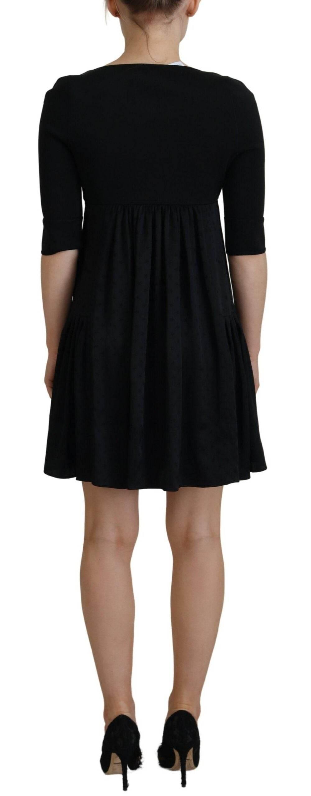 Dsquared² Black Acetate Short Sleeves A-line Sheath Dress - Hilstor