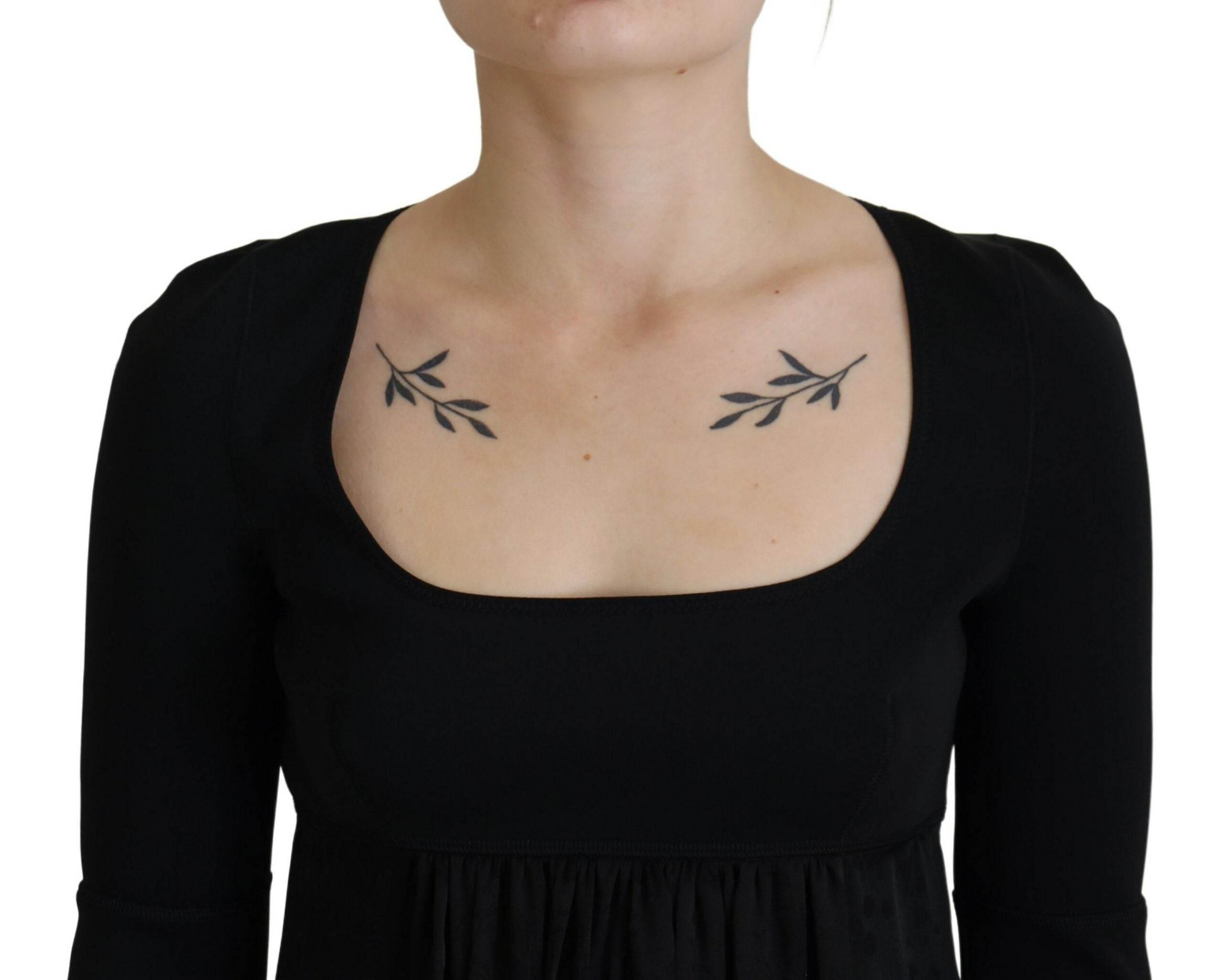 Dsquared² Black Acetate Short Sleeves A-line Sheath Dress - Hilstor