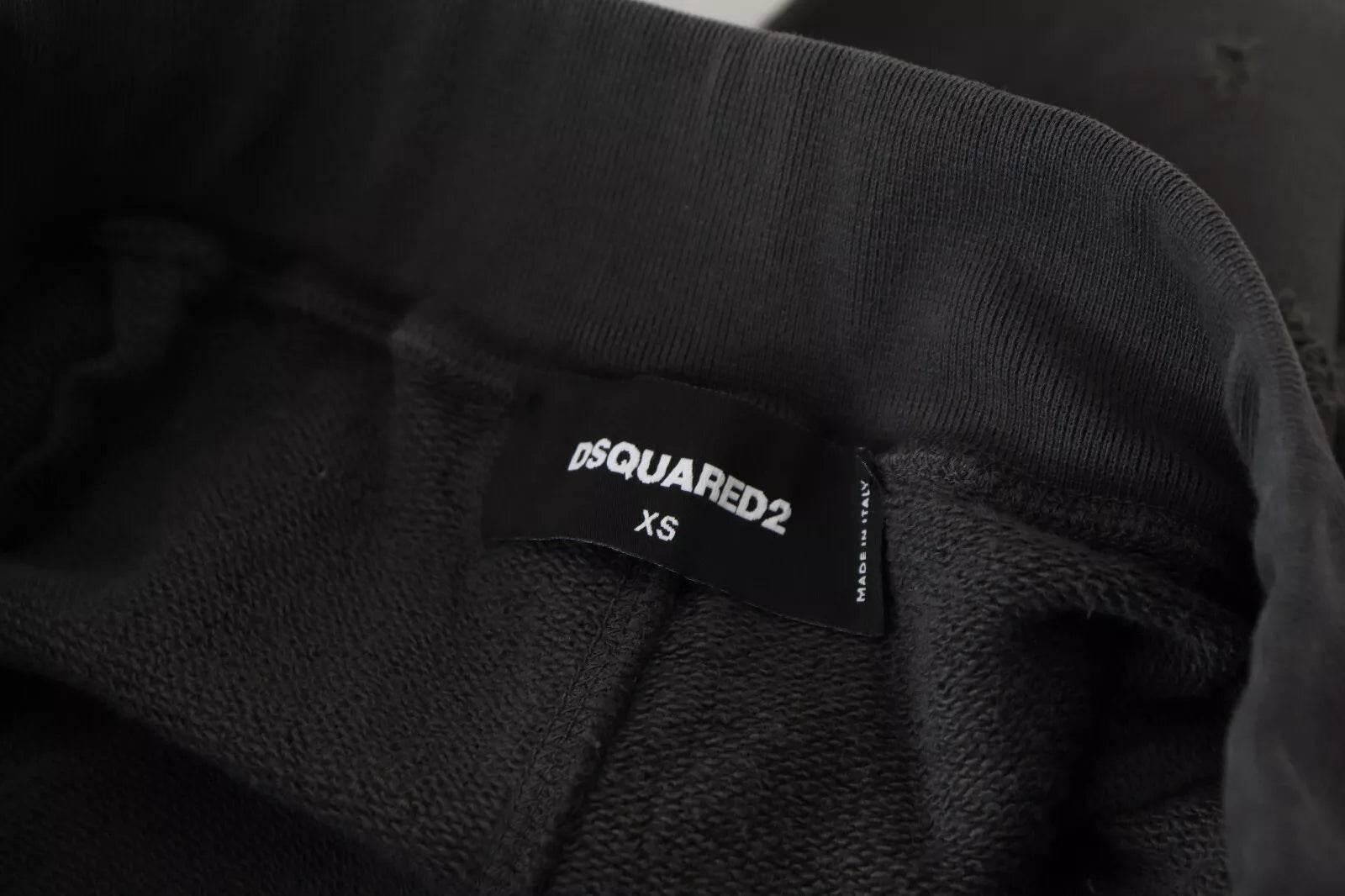 Dsquared² Black Cotton Mid Waist Tattered Tapered Shorts - Hilstor