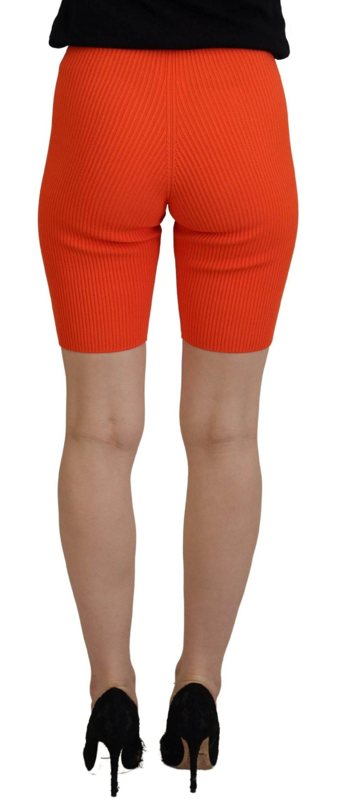 Dsquared² Orange Viscose Mid Waist Slim Fit Bermuda Shorts - Hilstor
