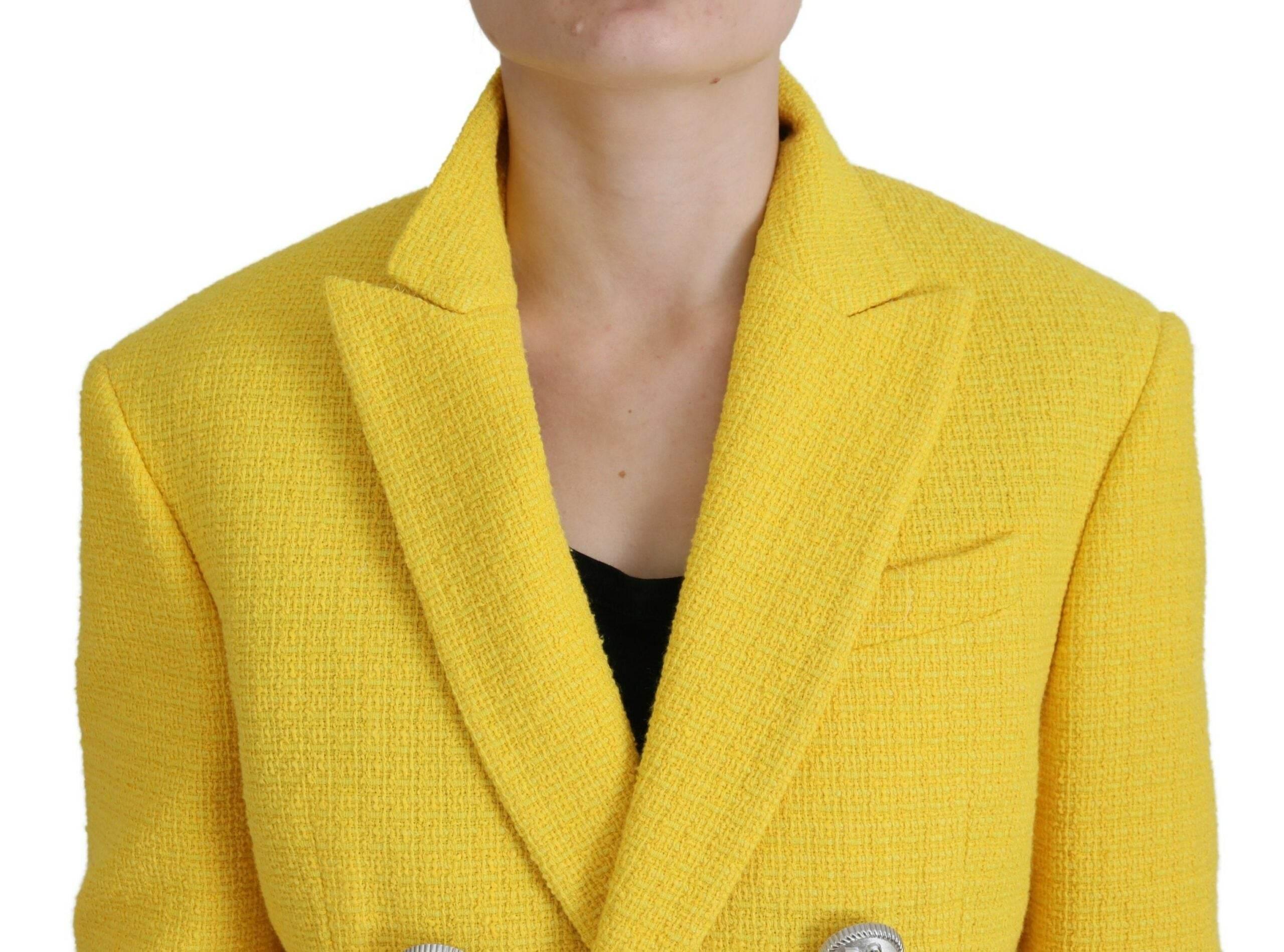 Dsquared² Yellow Peak Double Breasted Suit Blazer Short Set - Hilstor