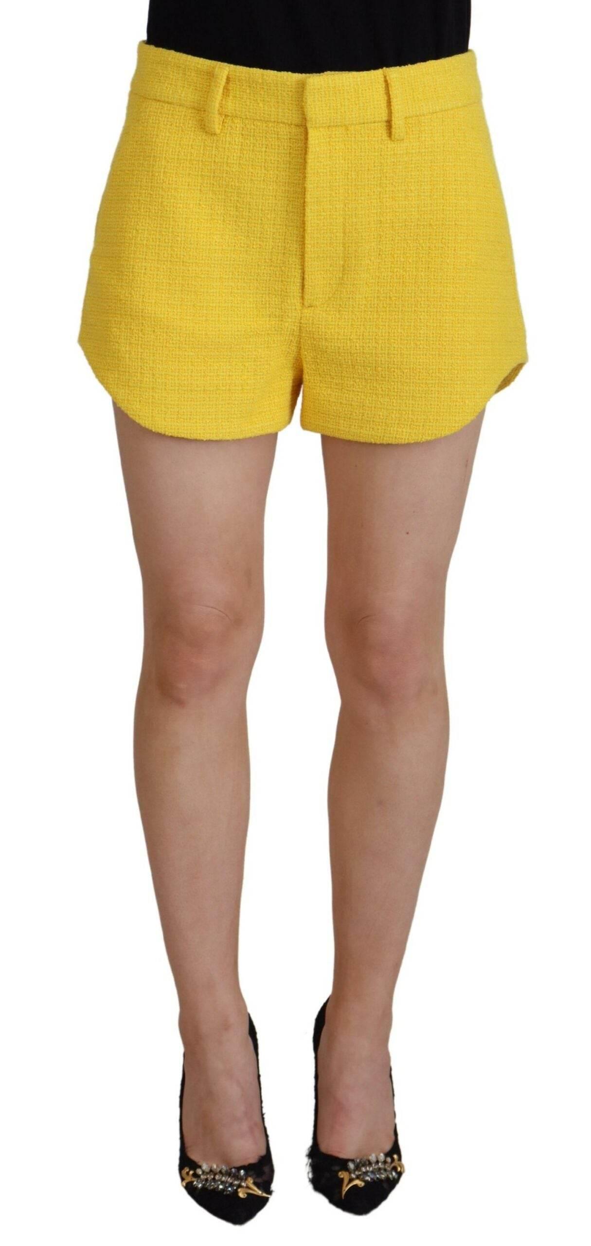 Dsquared² Yellow Peak Double Breasted Suit Blazer Short Set - Hilstor