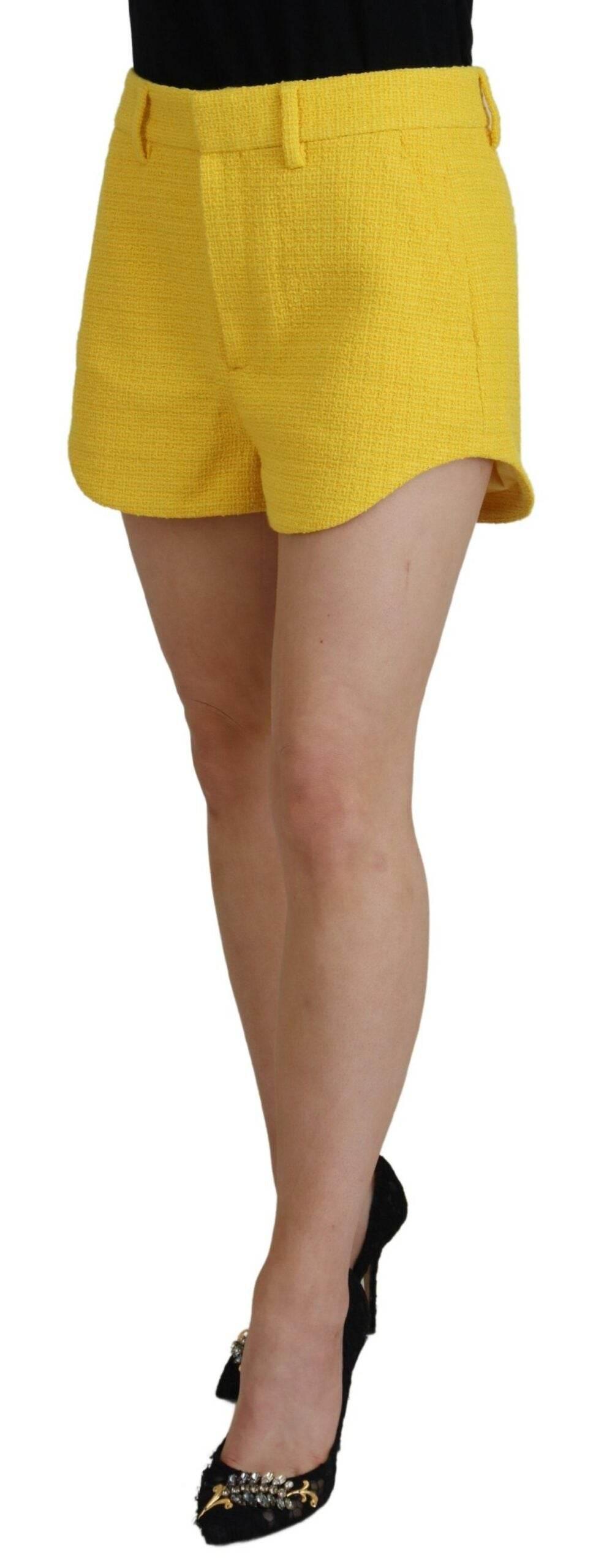Dsquared² Yellow Peak Double Breasted Suit Blazer Short Set - Hilstor