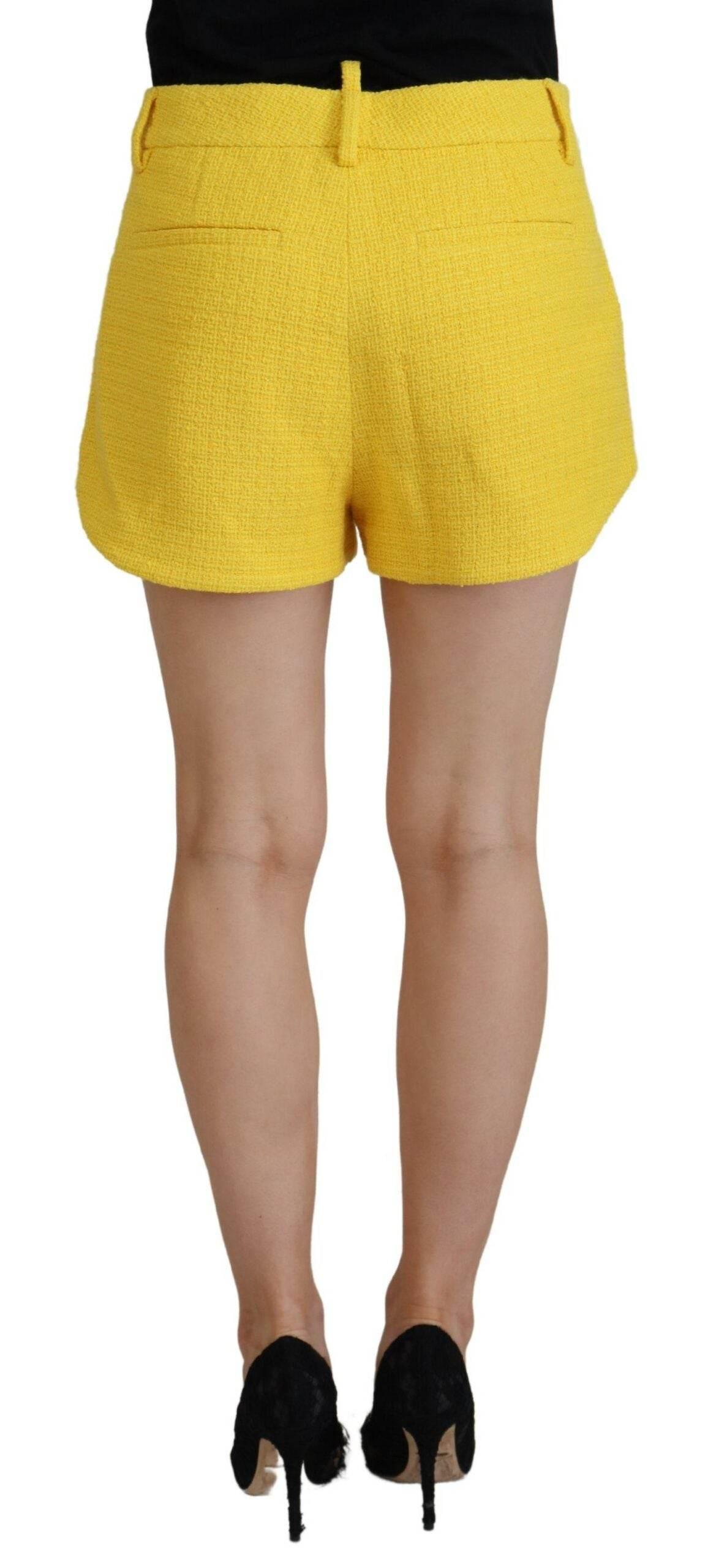Dsquared² Yellow Peak Double Breasted Suit Blazer Short Set - Hilstor