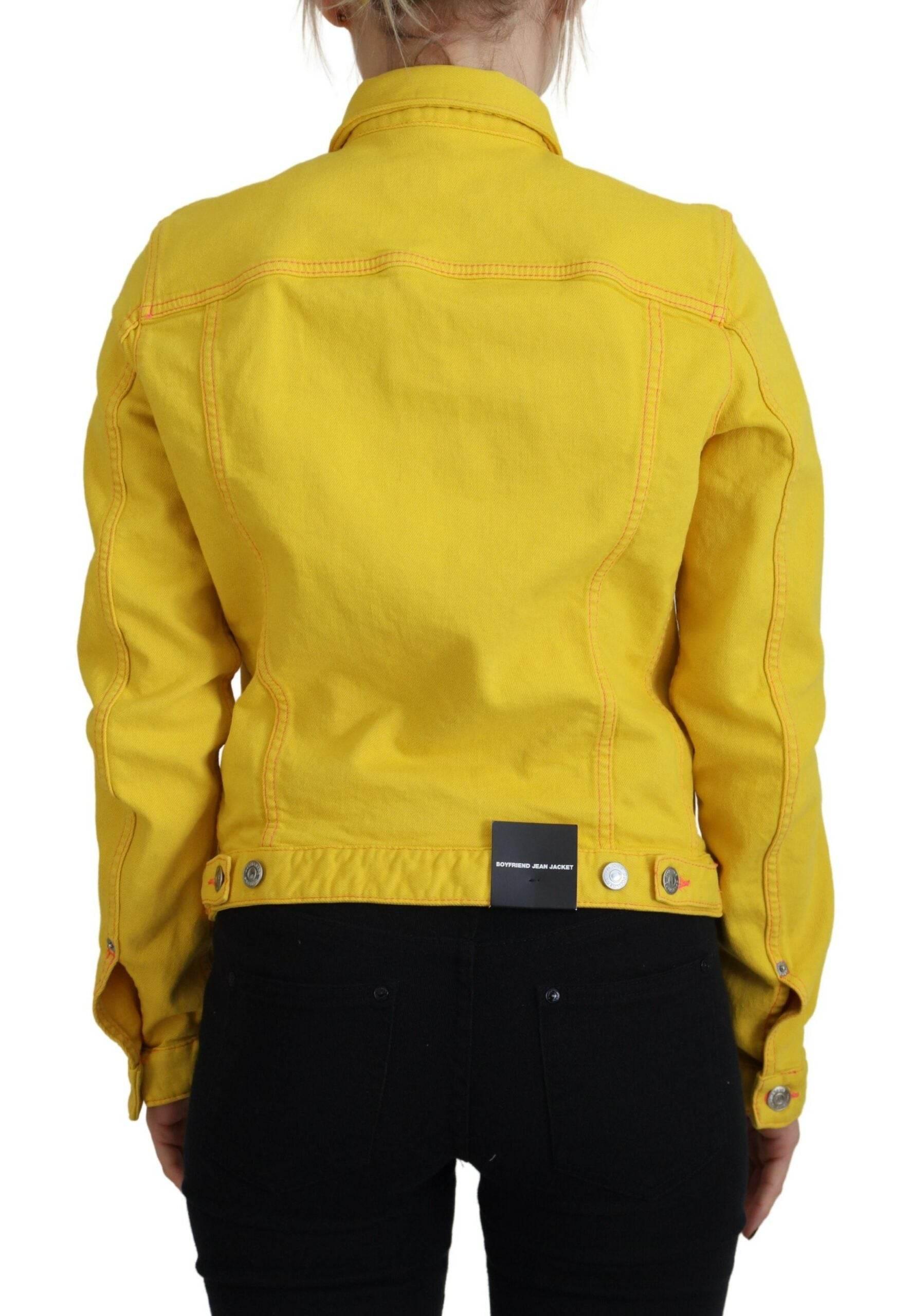 Dsquared² Yellow Collared Long Sleeves Denim Jacket - Hilstor