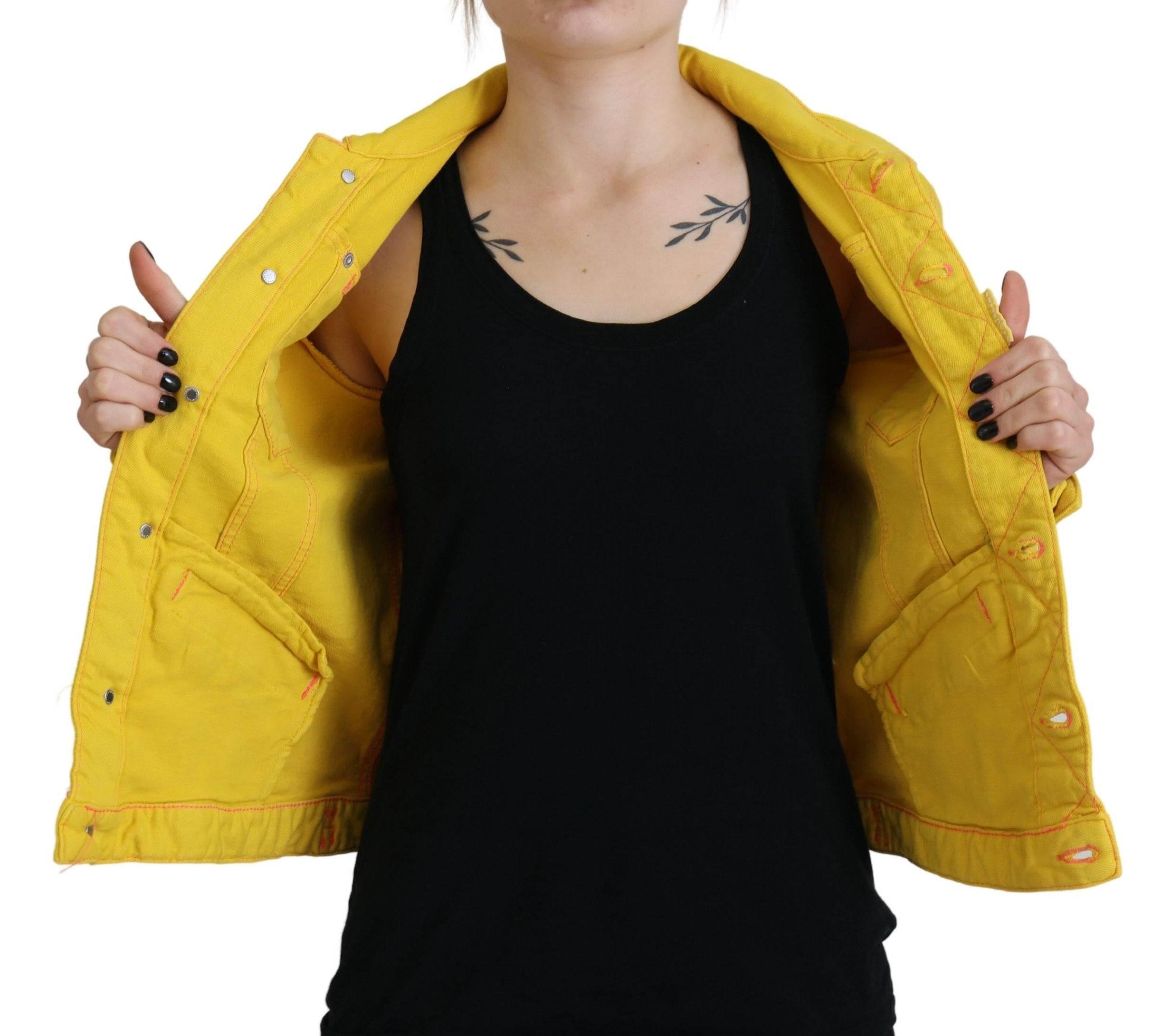 Dsquared² Yellow Collared Long Sleeves Denim Jacket - Hilstor