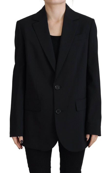 Dsquared² Black Flower Single Breasted Coat Blazer - Hilstor
