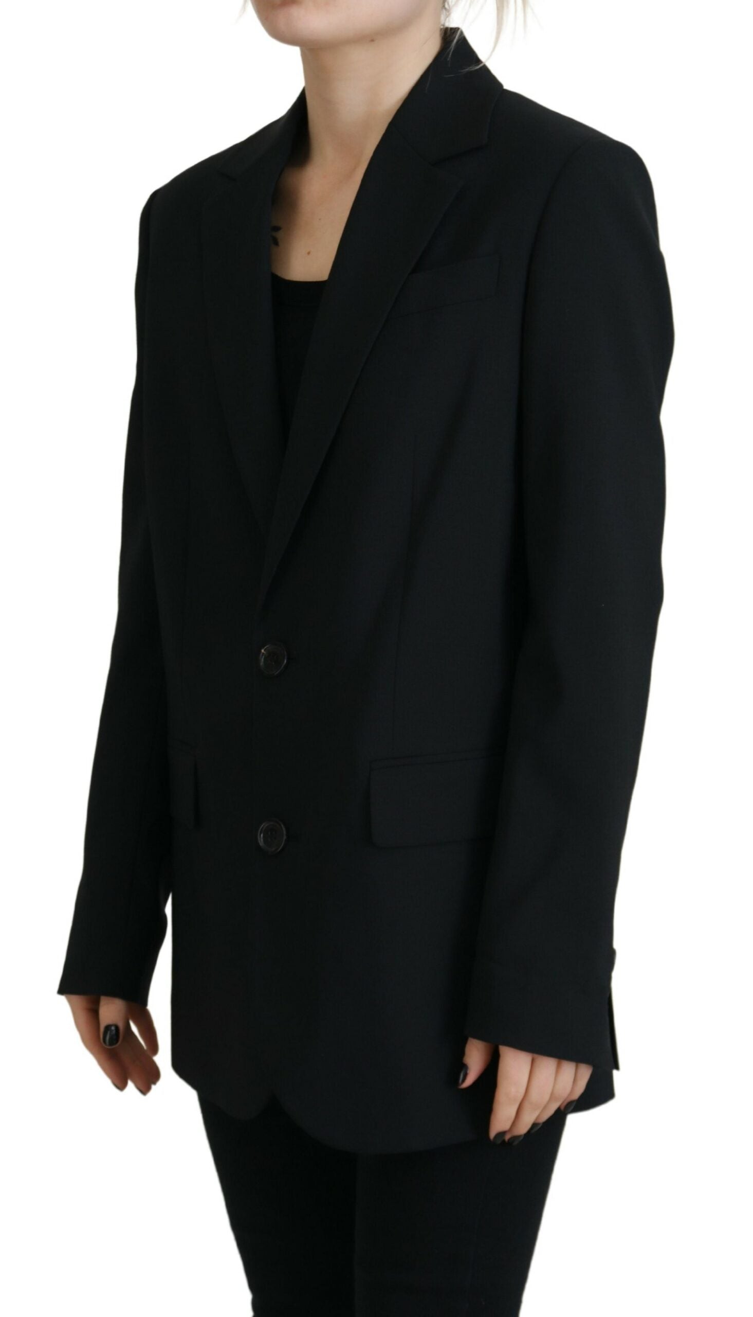 Dsquared² Black Flower Single Breasted Blazer