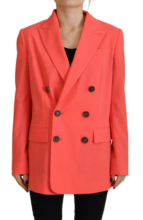 Dsquared² Pink Double Breasted Coat Blazer Jacket - Hilstor
