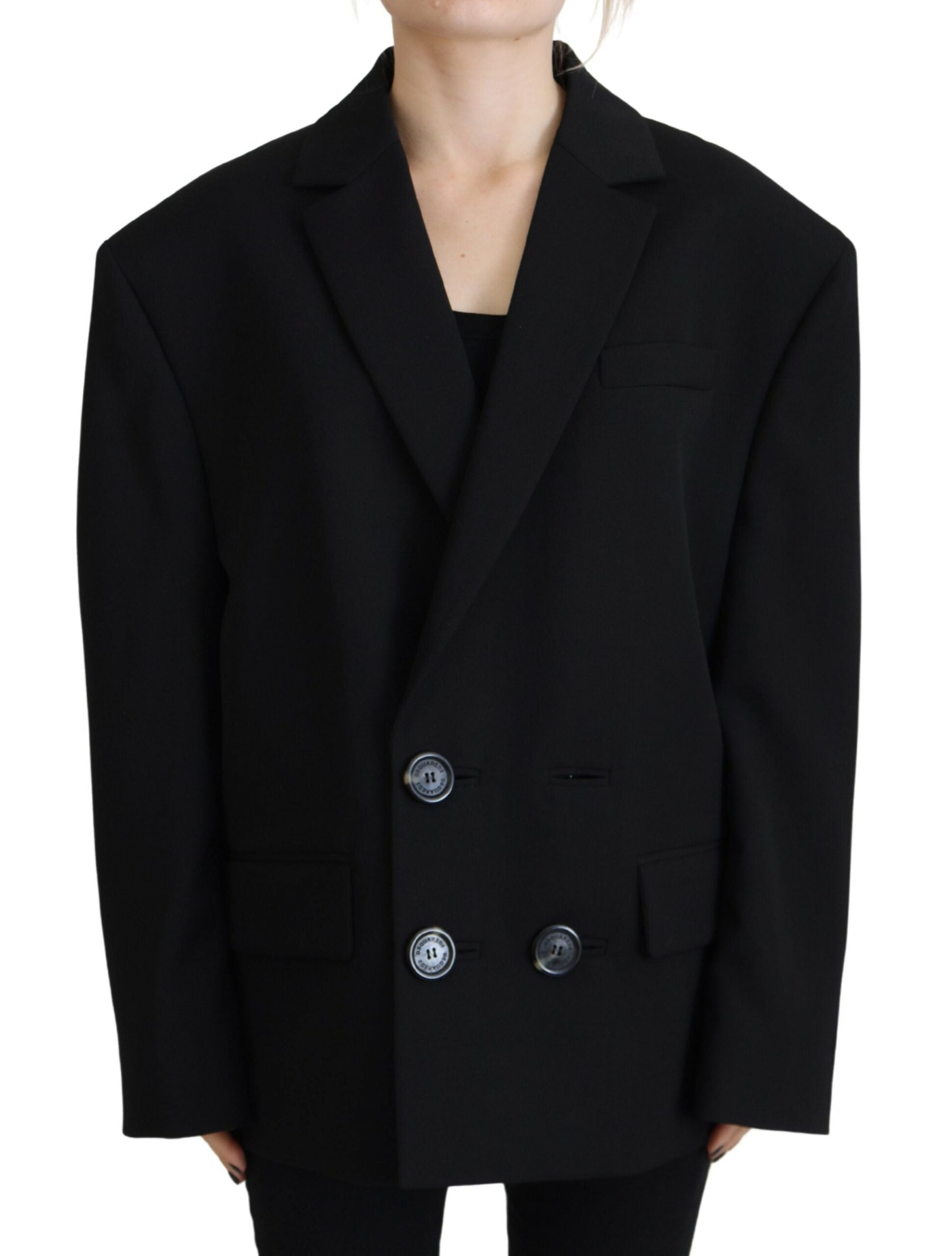 Dsquared² Sort dobbeltradet blazerjakke