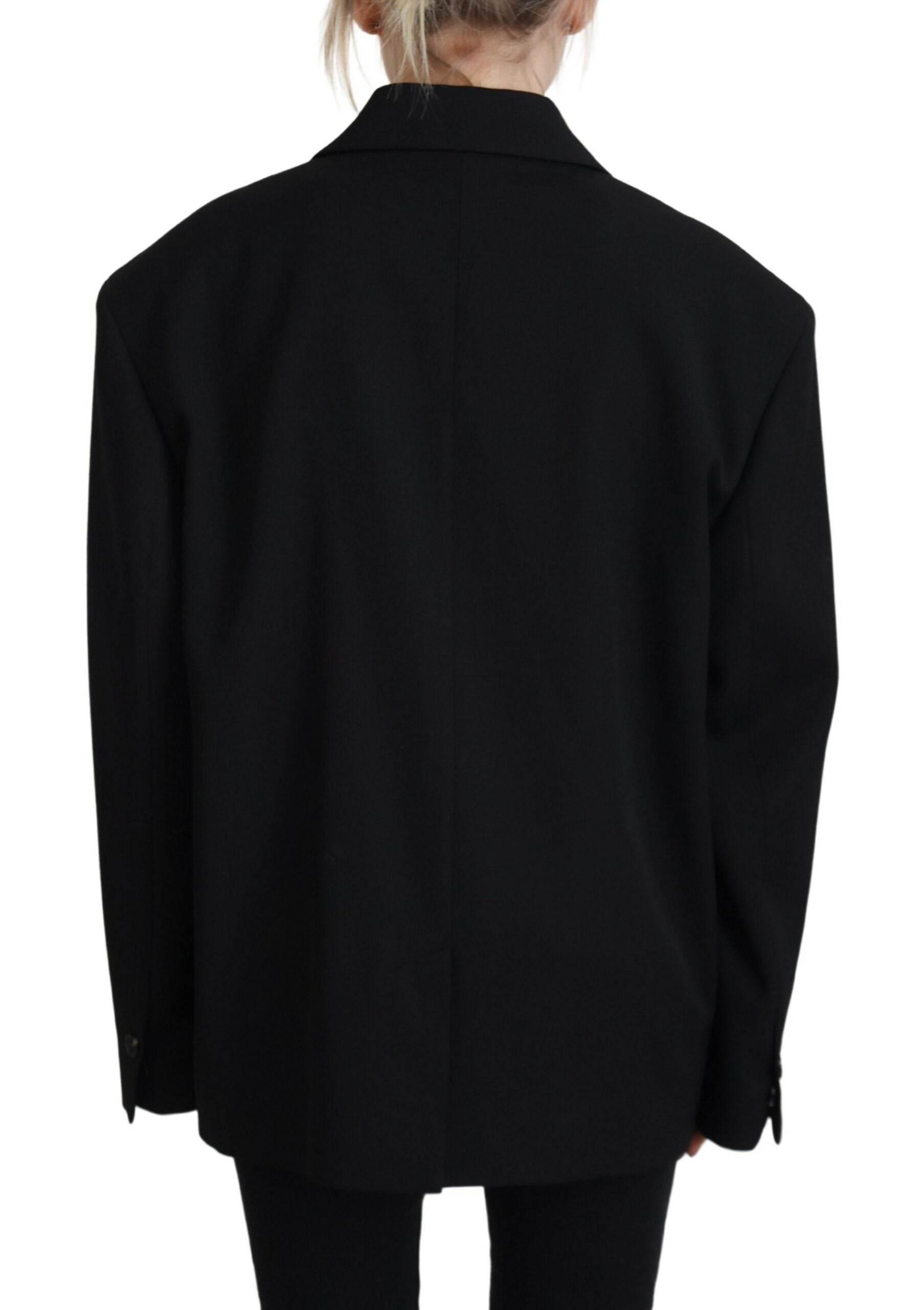 Dsquared² Black Double Breasted Coat Blazer Jacket - Hilstor