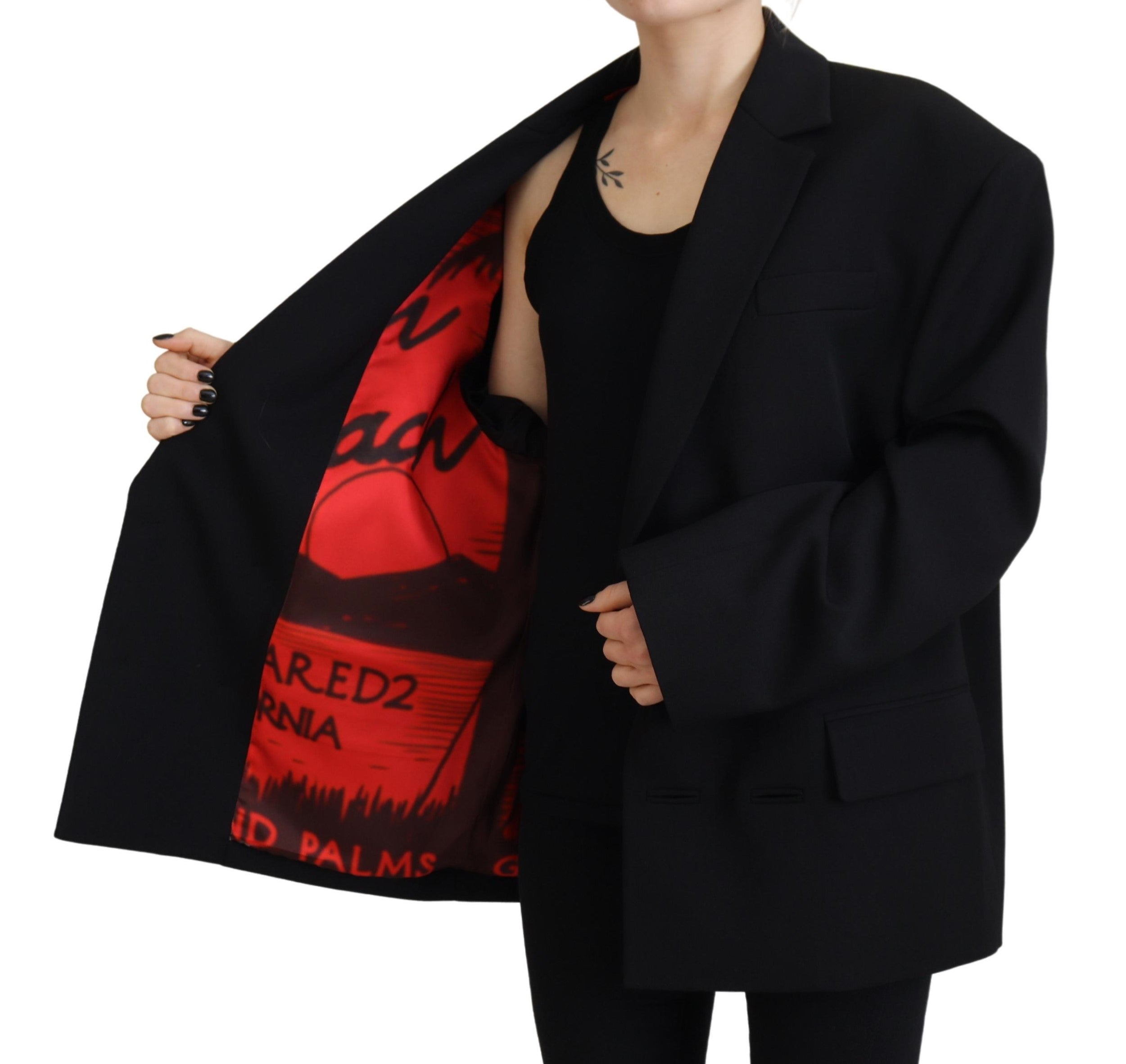 Dsquared² Sort dobbeltradet blazerjakke