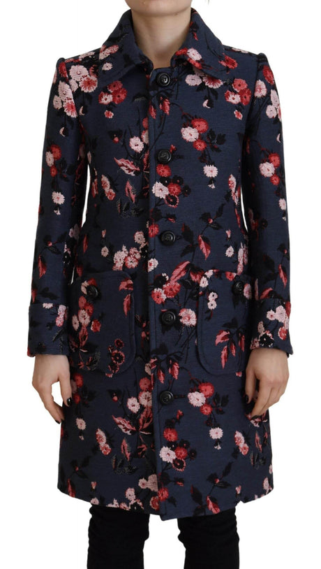 Dsquared² Multicolor Printed Women Long Coat Blazer Jacket - Hilstor