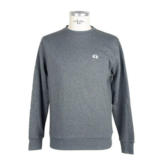 La Martina Gray Cotton Men Sweater - Hilstor