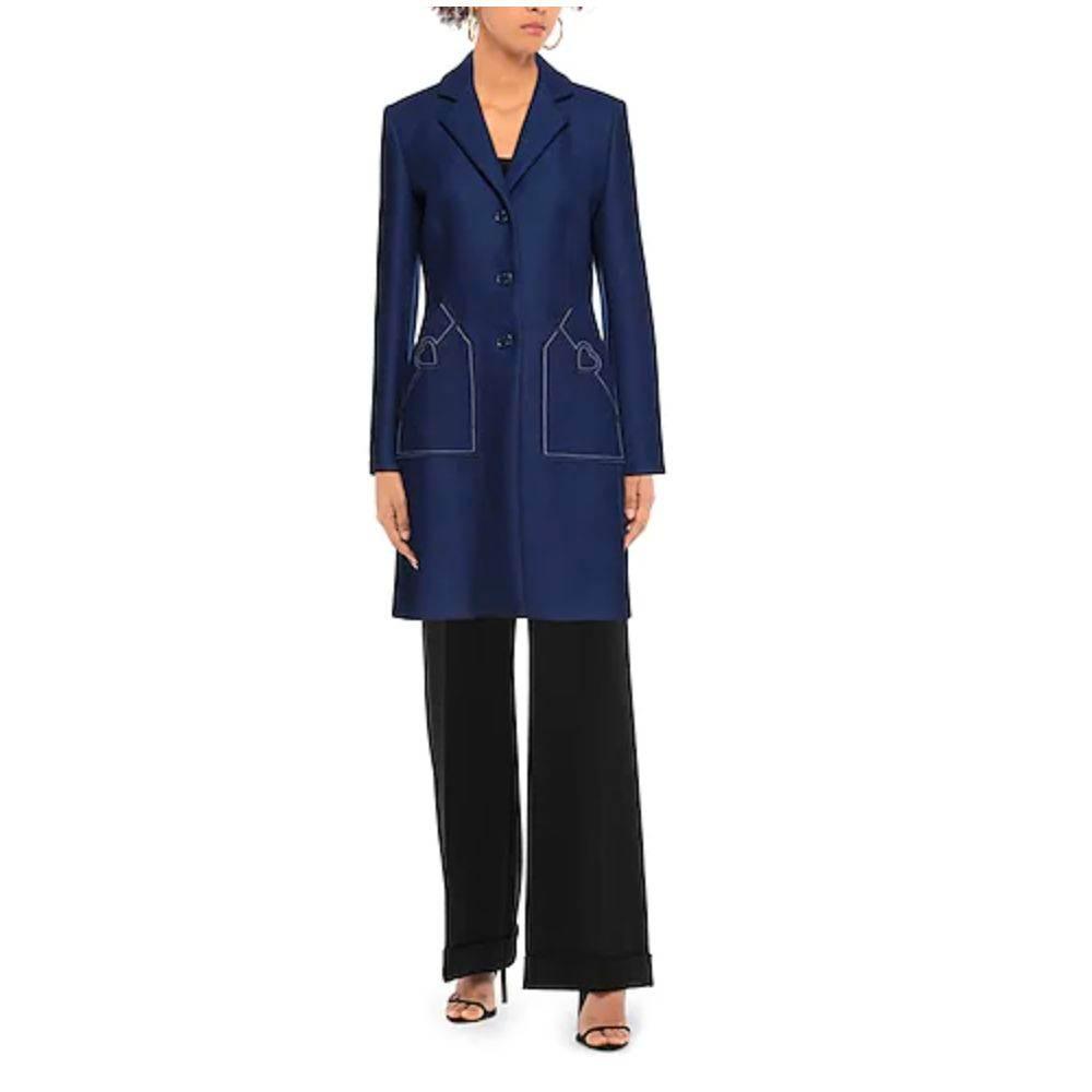 Love Moschino Blue Wool Women Coat - Hilstor