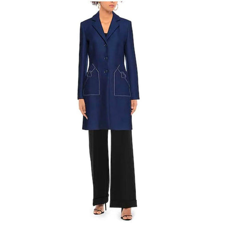 Love Moschino Blue Wool Women Coat - Hilstor