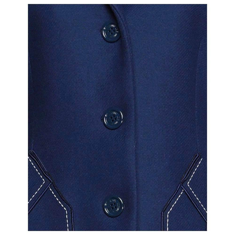 Love Moschino Blue Wool Women Coat - Hilstor