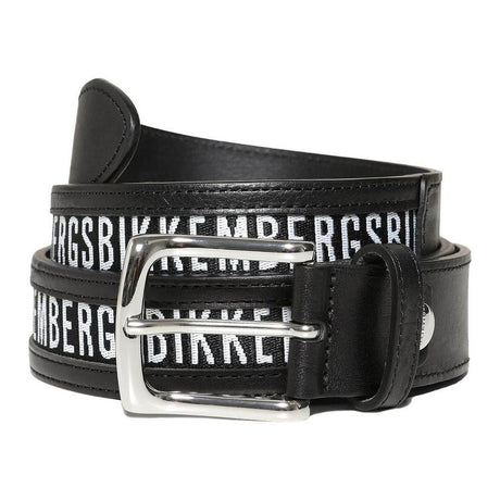 Bikkembergs Black Calfskin Men Belt - Hilstor