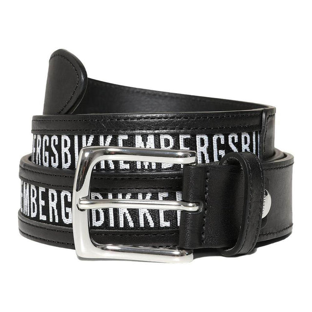 Bikkembergs Black Calfskin Men Belt - Hilstor