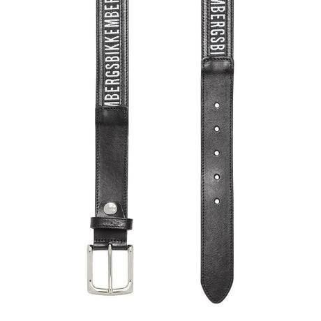 Bikkembergs Black Calfskin Men Belt - Hilstor