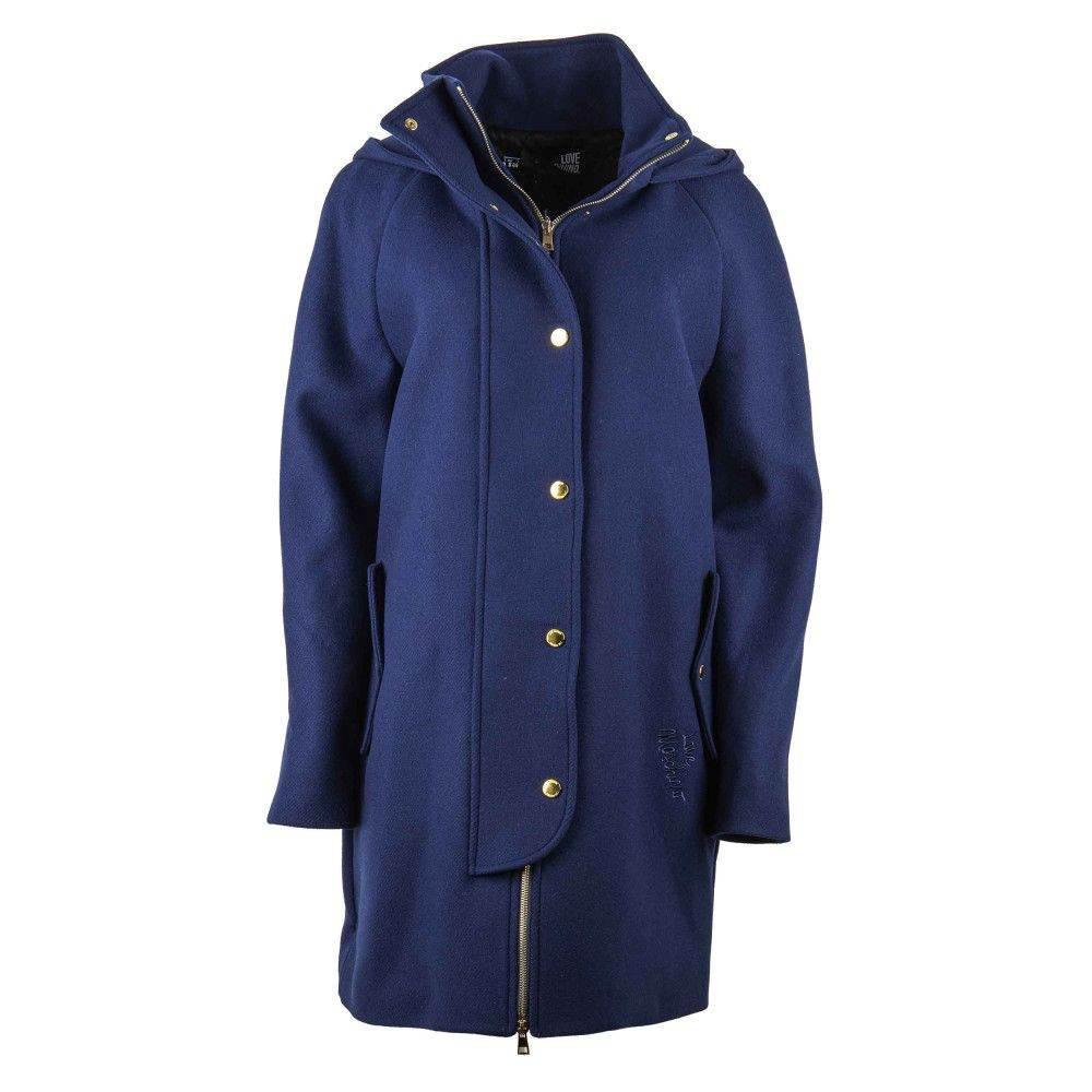Love Moschino Blue Wool Women Coat - Hilstor