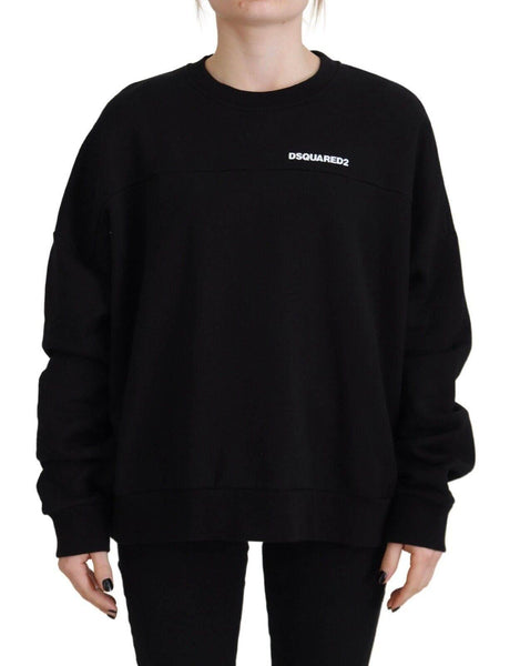 Dsquared² Black Cotton Printed Women Long Sleeve Sweater - Hilstor